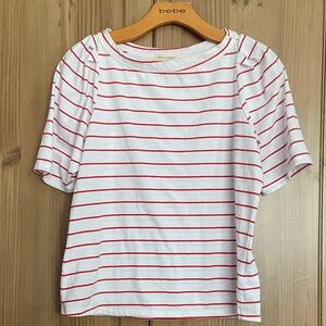 78 & Sunny Red White Striped Tee Top Shirt M GUC